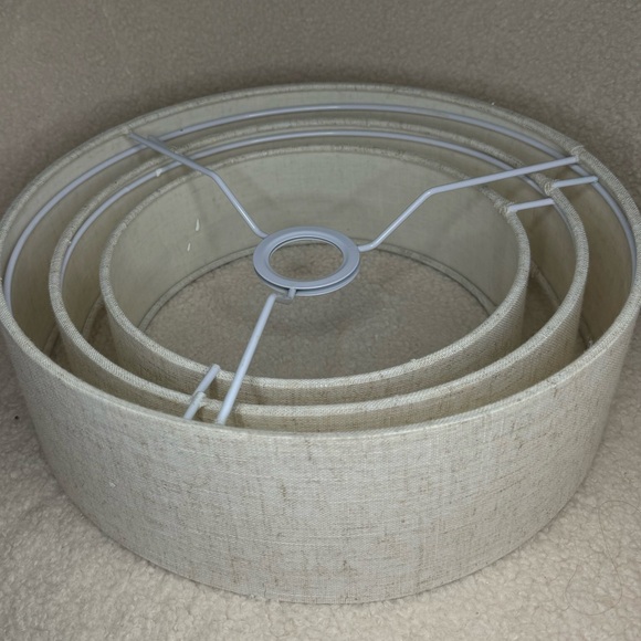 3 Tier Lamp Shade 13 inch Pendant, Floor Lamps, Hanging Light Cover Beige Linen - Picture 7 of 8